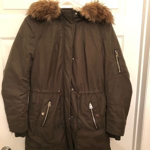 Olive green parka